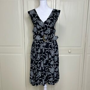 S.L FASHIONS Women’s Black Floral Belted Romper size 18